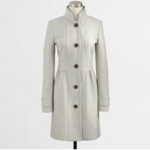 NWOT J Crew Skirted Dress Coat in Heather Grey